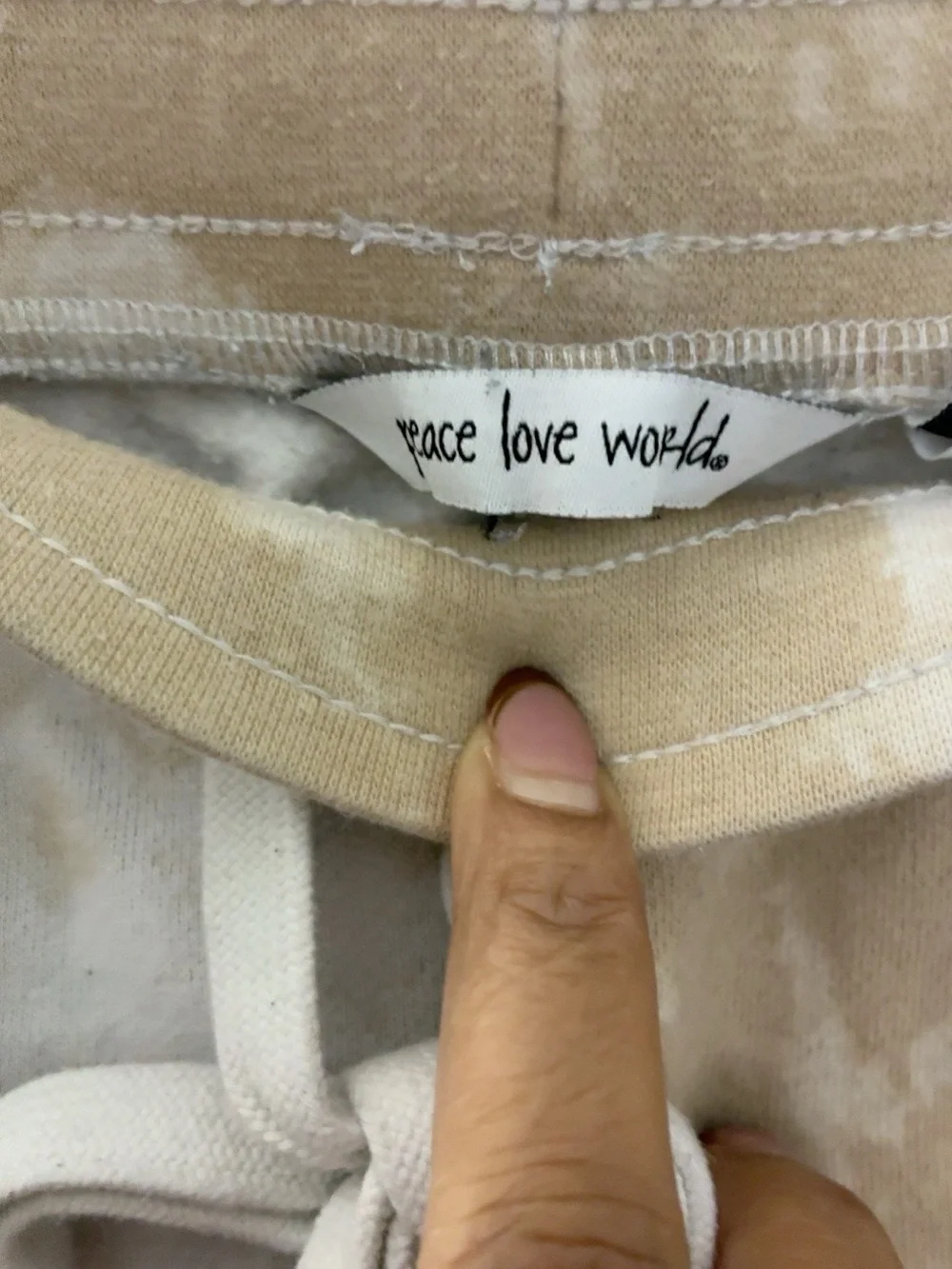 Peace Love World- Cream Tie Dye Jogger set